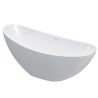 Cada de baie, freestanding, acril, ventil si preaplin crom inclus, Alb lucios interior/exterior, 160x80 cm, Cairo
