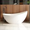 Cada de baie, freestanding, acril, ventil si preaplin crom inclus, Alb lucios interior/exterior, 160x80 cm, Cairo