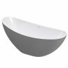 Cada de baie, freestanding, acril, ventil si preaplin crom inclus, Gri Mat exterior Alb Lucios interior, 160x80 cm, Cairo