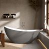 Cada de baie, freestanding, acril, ventil si preaplin crom inclus, Gri Mat exterior Alb Lucios interior, 160x80 cm, Cairo