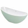 Cada de baie, freestanding, acril, ventil si preaplin crom inclus, Verde Mint Mat exterior Alb Lucios interior, 160x80 cm, Cairo
