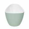 Cada de baie, freestanding, acril, ventil si preaplin crom inclus, Verde Mint Mat exterior Alb Lucios interior, 160x80 cm, Cairo