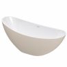 Cada de baie, freestanding, acril, ventil si preaplin crom inclus, Jasmine Mat exterior Alb Lucios interior, 160x80 cm, Cairo