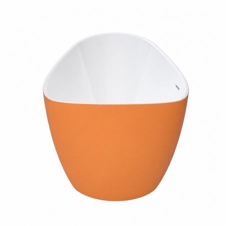 Cada de baie, freestanding, acril, ventil si preaplin crom inclus, Orange Mat exterior Alb Lucios interior, 160x80 cm, Cairo