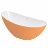 Cada de baie, freestanding, acril, ventil si preaplin crom inclus, Orange Mat exterior Alb Lucios interior, 160x80 cm, Cairo