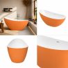 Cada de baie, freestanding, acril, ventil si preaplin crom inclus, Orange Mat exterior Alb Lucios interior, 160x80 cm, Cairo