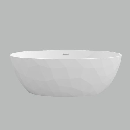 Cada de baie, freestanding, acril, ventil si preaplin crom inclus, Alb lucios exterior Alb Mat interior, 170x80 cm, Valencia