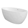 Cada de baie, freestanding, acril, ventil si preaplin crom inclus, Alb lucios exterior Alb Mat interior, 170x80 cm, Valencia