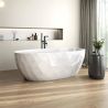 Cada de baie, freestanding, acril, ventil si preaplin crom inclus, Alb lucios exterior Alb Mat interior, 170x80 cm, Valencia