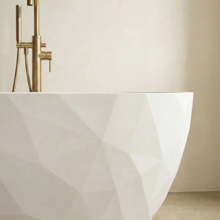 Cada de baie, freestanding, acril, ventil si preaplin crom inclus, Alb lucios exterior Alb Mat interior, 170x80 cm, Valencia