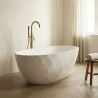 Cada de baie, freestanding, acril, ventil si preaplin crom inclus, Alb lucios exterior Alb Mat interior, 170x80 cm, Valencia