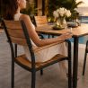 Set mobilier terasa sau gradina, Masa si 8 scaune stivuibile din aluminiu si Wpc, Blake