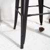 Scaun de bar, cadru ranforsat, fier, sezut din lemn de ulm, design industrial, 43x43x76 cm, Timo