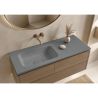 Lavoar, compozit mineral, Gri ciment Mat, scurgere ascunsa, montaj semi-incastrat, 100x50 cm, Florence