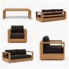 Set mobilier terasa gradina, canapea 2 locuri, 2 fotolii, masuta de cafea, aluminiu, Edenia