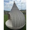 Pat exterior tip cuib, gradina terasa, 10 perne, aluminiu, impletitura din ratan, diametru 180x220 cm, Rustica