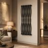 Calorifer Decorativ Negru Mat, 120x50 cm, 506 W, 12 elementi, otel, baie sau camera, Emre