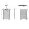 Cadita de dus, Alb, finisaj Carrara Arabescato, compozit, inaltime 2.5 cm, dimensiuni 100-160x80-90 cm, decupabila, Antonio
