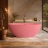 Cada de baie, Roz somon Mat, compozit mineral, freestanding, ventil crom inclus, 170x78 cm, Aveline
