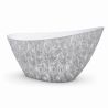 Cada de baie, freestanding, acril, ventil, preaplin crom inclus, Piatra naturala exterior Alb Lucios interior, 160x80 cm, Cairo
