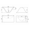Lavoar Alb lucios, design ultra-subtire, montaj suspendat pe perete, 90x41 cm, Liam