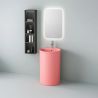 Lavoar stativ, Resigilat, Roz Somon Mat, Power Color, ceramica sanitara, cu gaura de baterie, diametru 45 cm, Modena