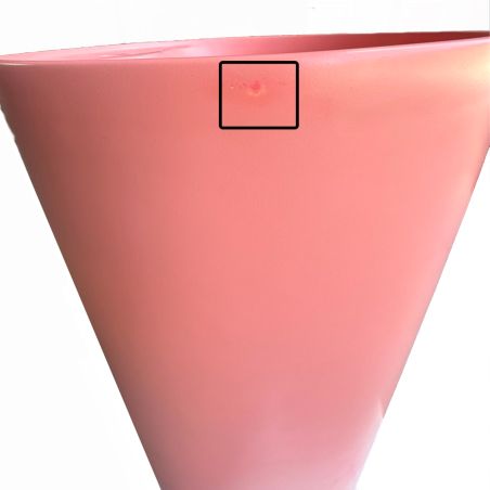 Lavoar stativ, Resigilat, Roz Somon Mat, Power Color, ceramica sanitara, cu gaura de baterie, diametru 45 cm, Modena