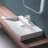 Lavoar EGO 19, Alb, lucios, compozit marmura, dimensiune 60 cm , suspendat sau pe blat, cu o gaura baterie
