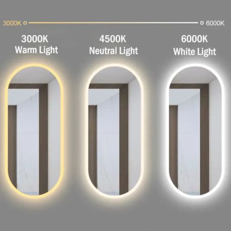 Oglinda Led, Resigilat, Dezaburire, Touch, 5 mm, 3 Culori, Intensitate reglabila, dimensiuni 100x50 cm, Victoria