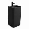 Lavoar stativ freestanding, Negru Mat, Power Color, 40x40x84 cm, cu gaura de baterie, ceramica sanitara, Bufon