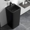 Lavoar stativ freestanding, Negru Mat, Power Color, 40x40x84 cm, cu gaura de baterie, ceramica sanitara, Bufon