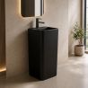 Lavoar stativ freestanding, Negru Mat, Power Color, 40x40x84 cm, cu gaura de baterie, ceramica sanitara, Bufon