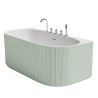 Cada de baie, freestanding, 170x80 cm, baterie si ventil inclus, Verde Mint Mat exterior si Alb Lucios interior , Acril, Eden