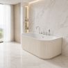 Cada de baie, freestanding, 170x80 cm, baterie si ventil inclus, Jasmine Mat exterior si Alb Lucios interior , Acril, Eden