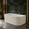 Cada de baie, freestanding, 170x80 cm, baterie si ventil inclus, Jasmine Mat exterior si Alb Lucios interior , Acril, Eden
