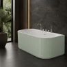Cada de baie, freestanding, 170x80 cm, baterie si ventil inclus, Verde Mint Mat exterior si Alb Lucios interior , Acril, Eden