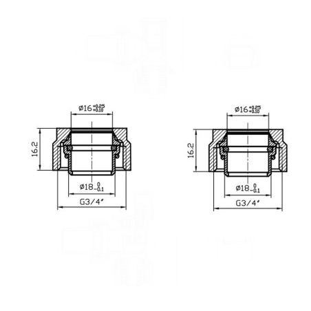 Adaptori pentru teava cupru Ø16 mm, filet 3/4", alama, Antracit