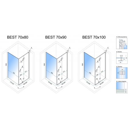 Cabina dus EGO-Best,sticla securizata 6mm transparenta,dimensiuni la alegere