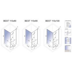 Cabina dus EGO-Best,sticla securizata 6mm transparenta,dimensiuni la alegere