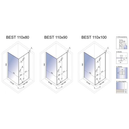 Cabina dus EGO-Best,sticla securizata 6mm transparenta,dimensiuni la alegere