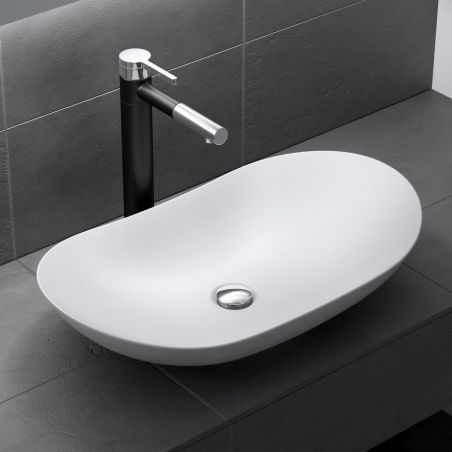 Lavoar EGO 858, Alb, mat, 63x36.5 cm, montaj pe blat, ceramica sanitara