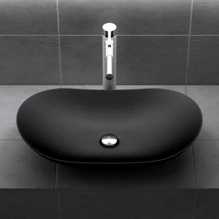Lavoar EGO 858, Negru, mat, 63x36.5 cm, montaj pe blat, ceramica sanitata