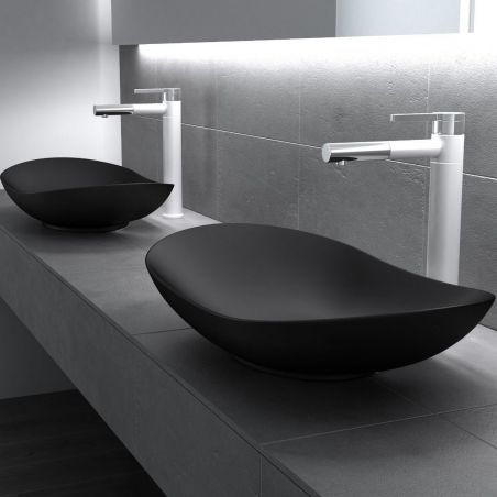Lavoar EGO 858, Negru, mat, 63x36.5 cm, montaj pe blat, ceramica sanitata