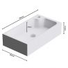 Lavoar EGO 101, Alb lucios, 46x26cm, montaj pe blat, compozit mineral, cu gaura baterie