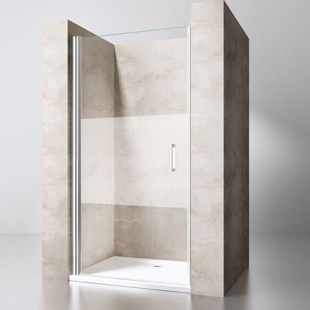 Usa de dus, Sablata partial, Deschidere 180°, montaj reversibil, Dimensiune: 90x195 cm, tratament Nano Easy Clean, EGO-24