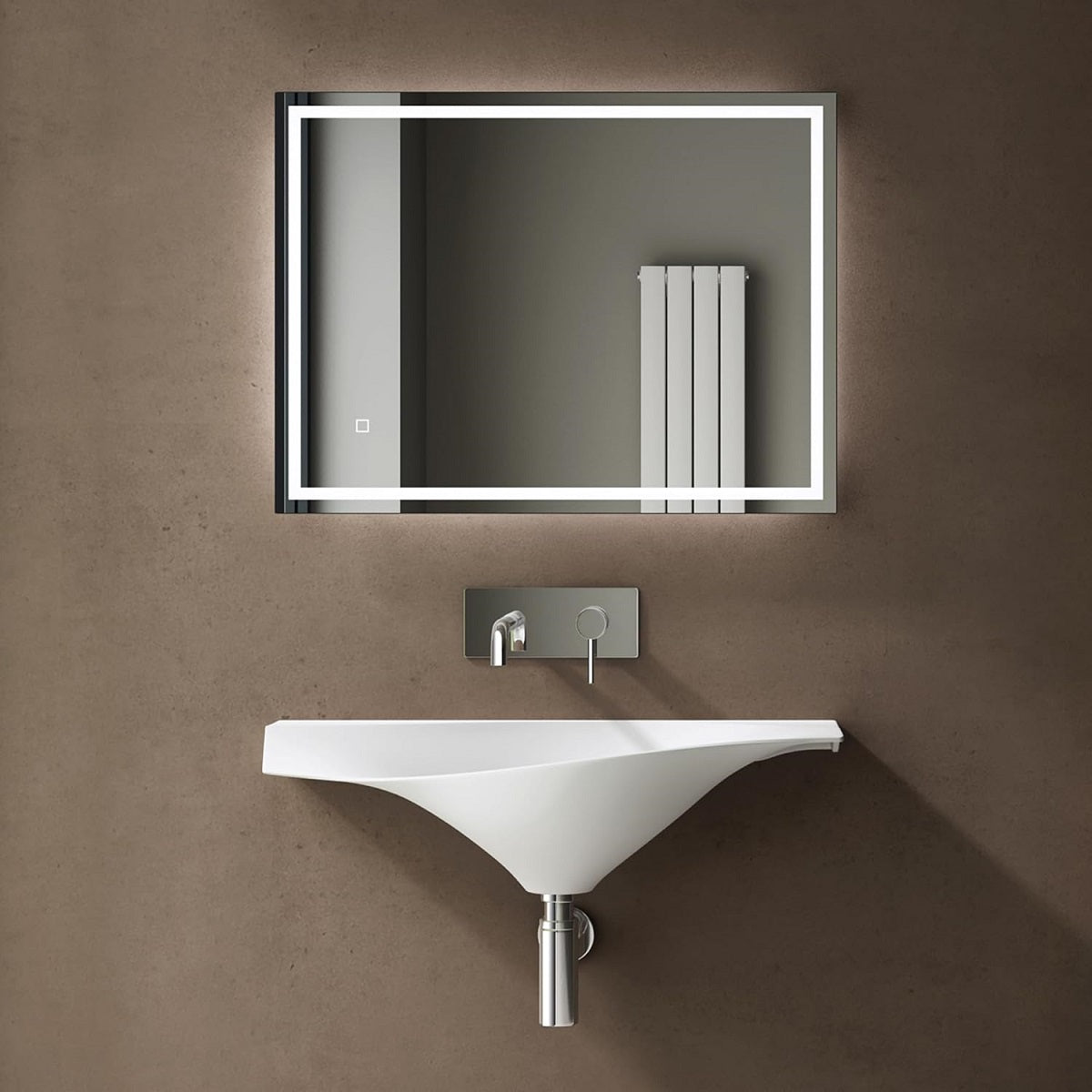 Lavoar, compozit mineral, culoare Alb Mat, montaj suspendat, 80x37 cm Ego-816