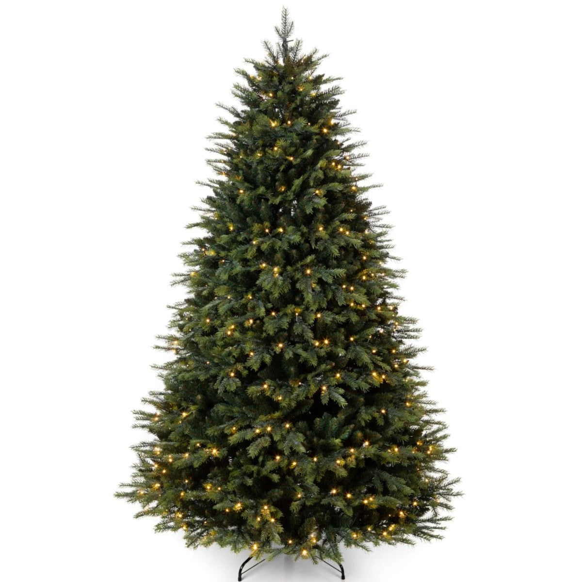 Brad de Craciun premium cu LED, ramuri 3D, Normandian PE, dimensiune 250 cm, suport metalic inclus