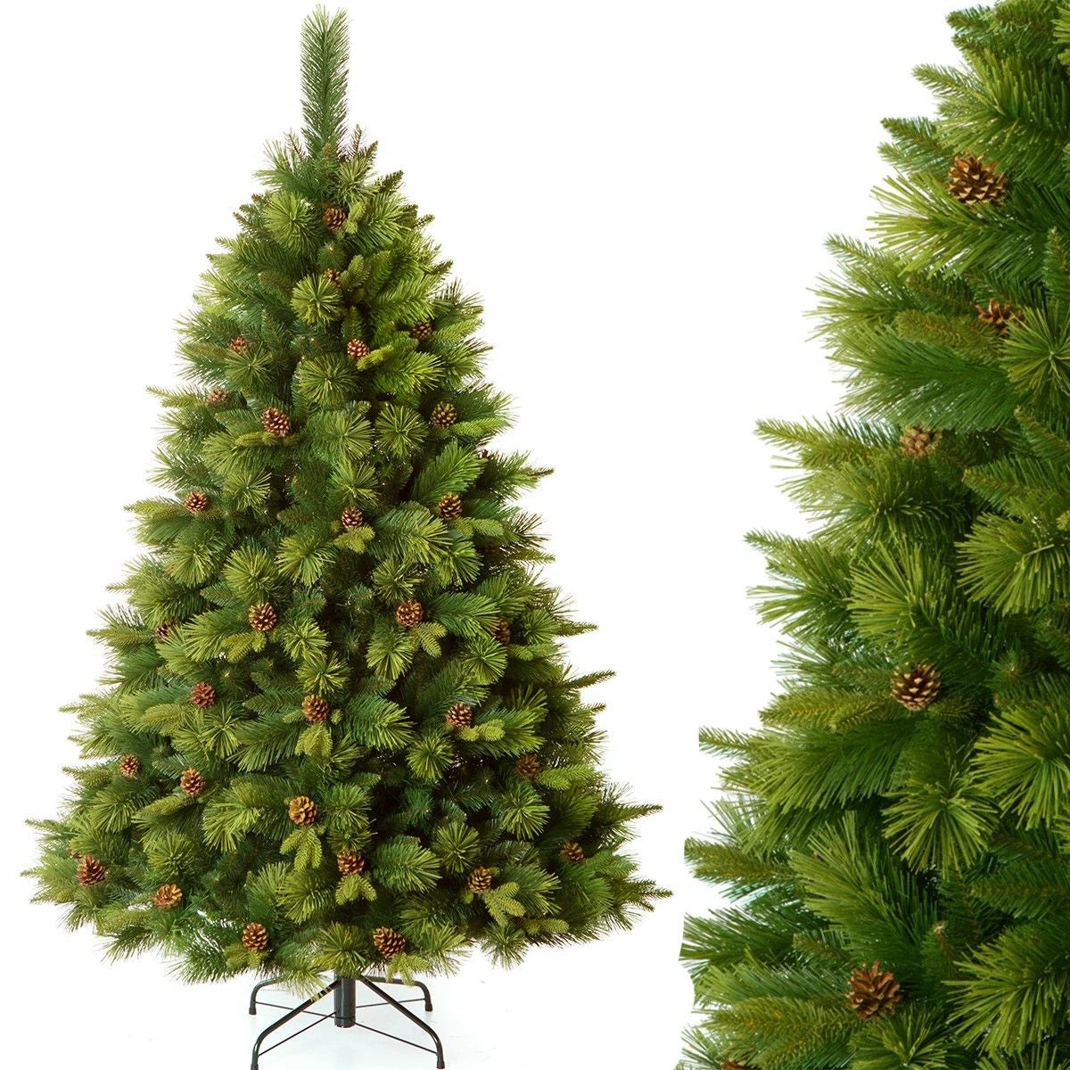 Brad de Craciun premium, ramuri 3D, 250 cm, Himalaya, design deosebit, aspect natural cu conuri