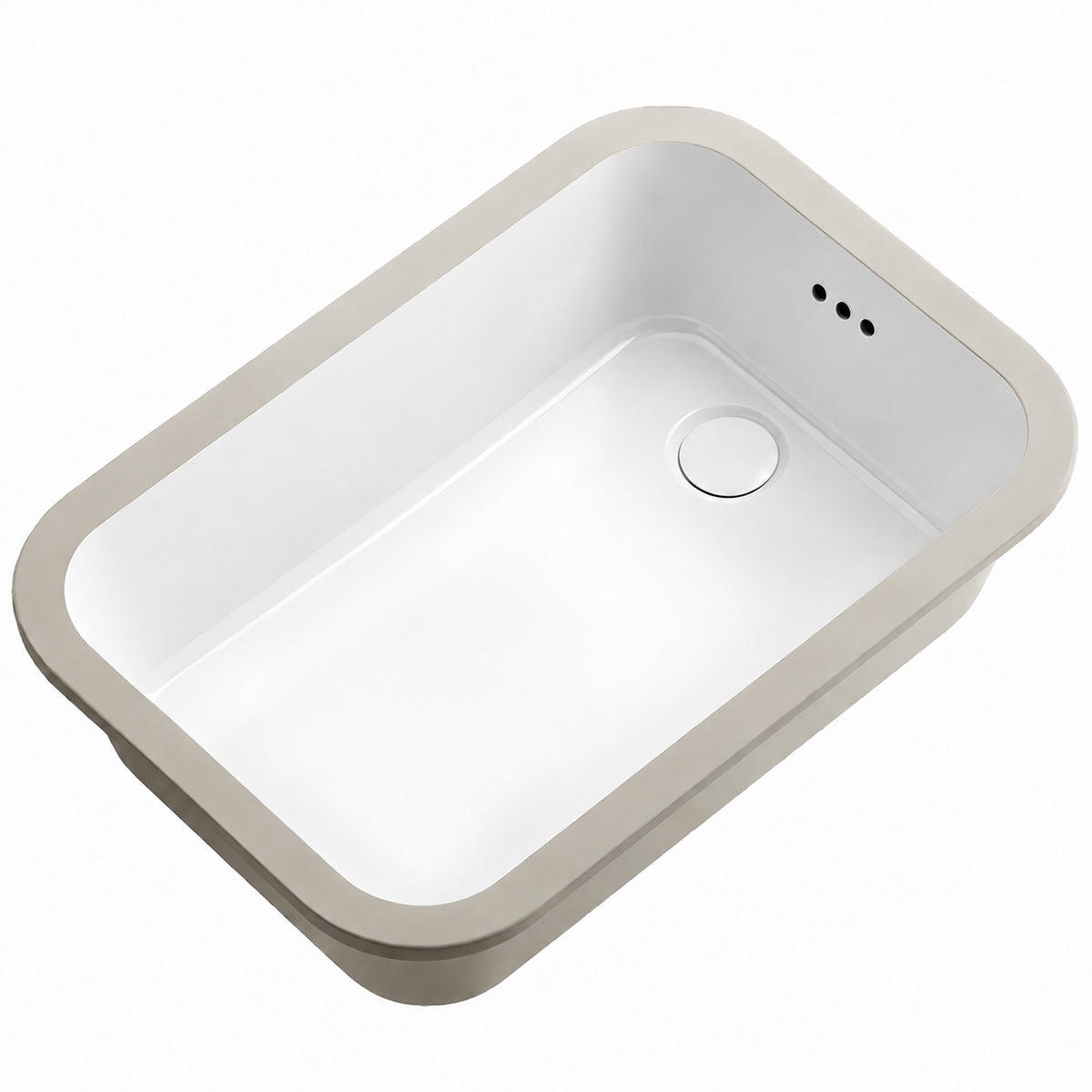 Lavoar, Alb Lucios, montaj incastat sub blat, ceramica sanitara, 51x36 cm, Cora