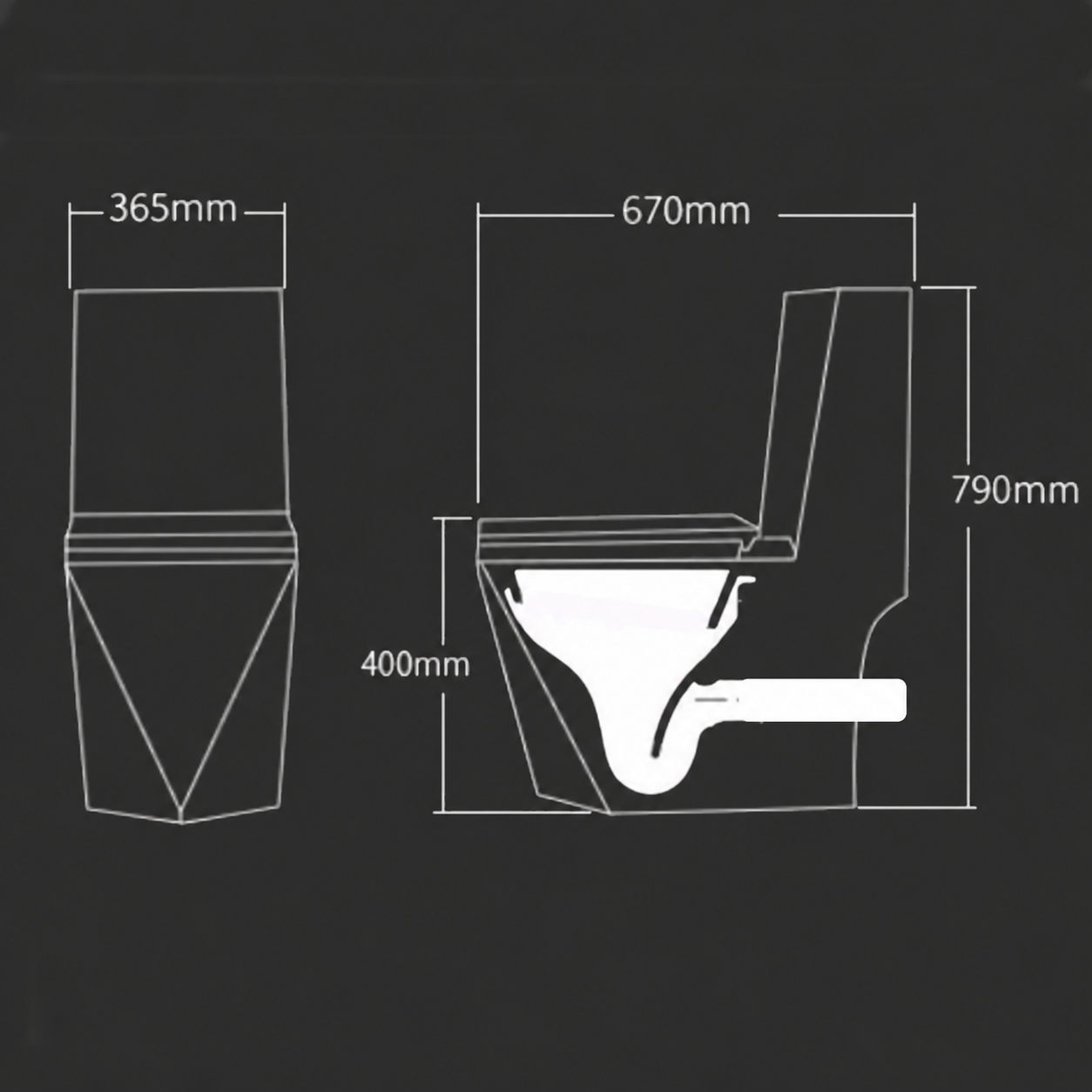 Vas WC Enrico, SifonFlush, Alb, 67x36 cm, Rezervor Inclus, montaj podea, capac cu soft-close inclus